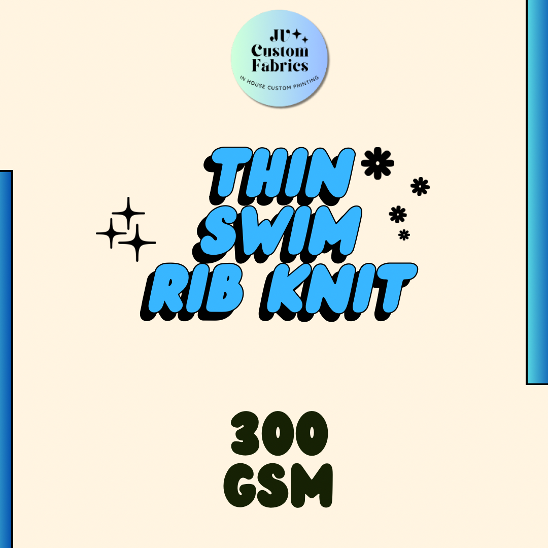 Custom Printed Thin Swim Rib Knit