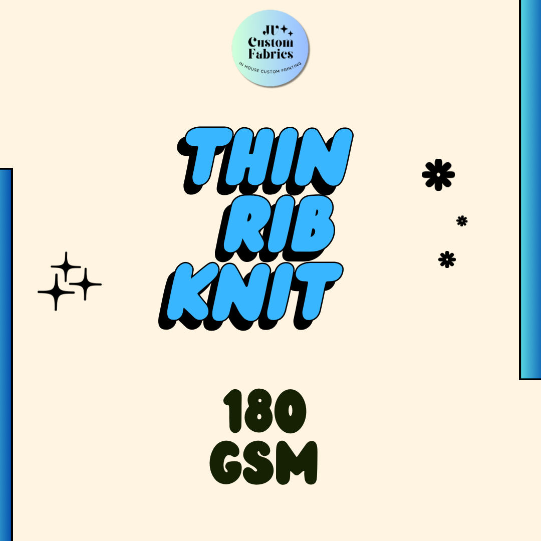 Custom Printed Brushed Thin Rib Knit